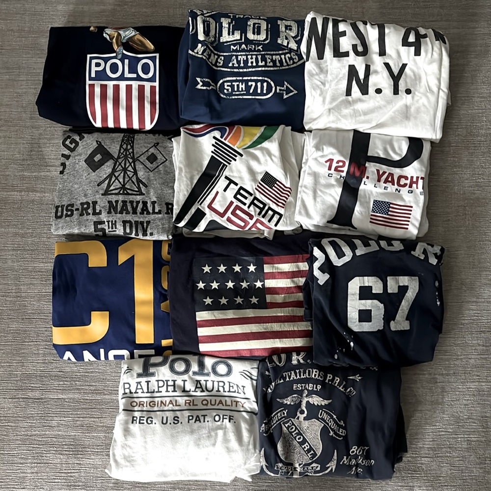 Lot of 11 Polo Ralph Lauren tshirts size L